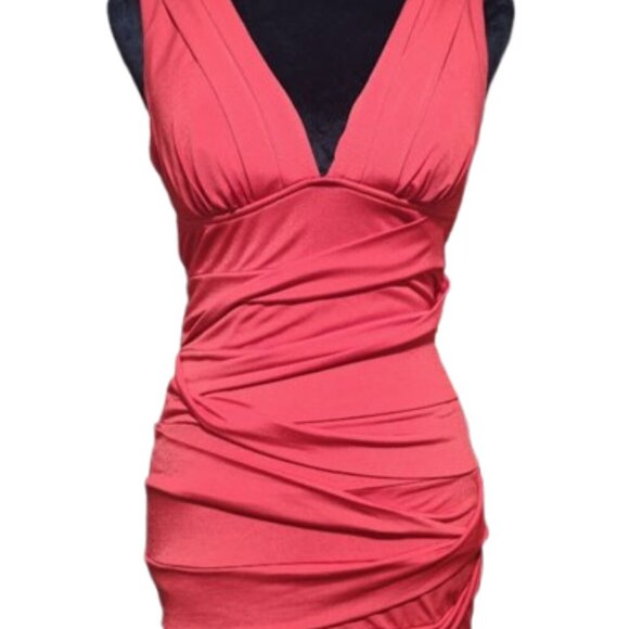 Body Central Little Red Women's Dress - Size Small - V-Neck - Spandex - Picture 8 of 11